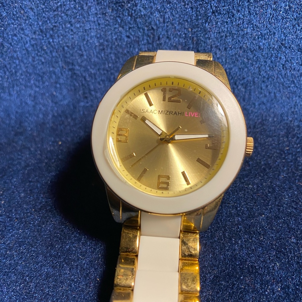 Women’s - Isaac Mizrahi watch, white and gold